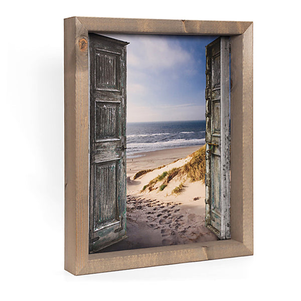 Houten deuren naar strand