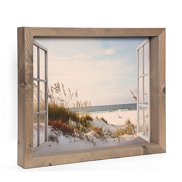 Raam met uitzicht op het strand
